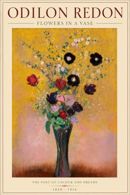 Odilon Redon Flowers in a Vase IV No3 - Plakat