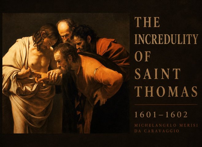 Michelangelo Merisi da Caravaggio The Incredulity of Saint Thomas II No3 - Plakat