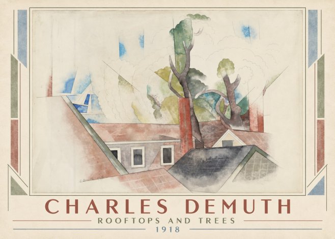 Charles Demuth Rooftops and Trees No1 - Plakat