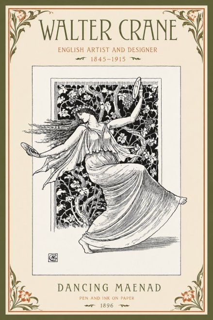 Walter Crane Dancing Maenad No2 - Plakat