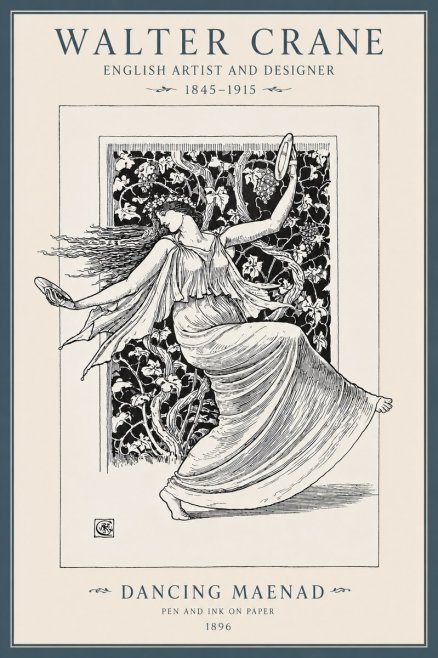 Walter Crane Dancing Maenad No3 - Plakat