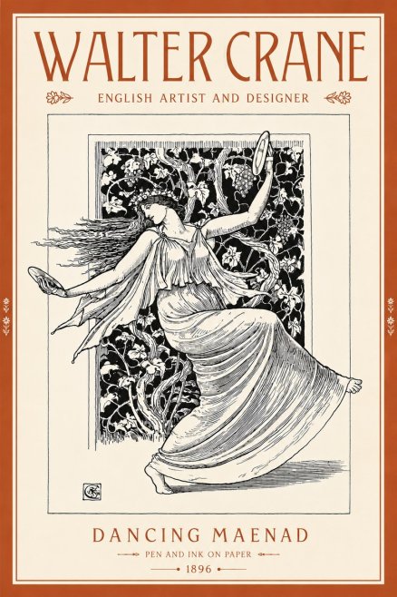 Walter Crane Dancing Maenad No5 - Plakat