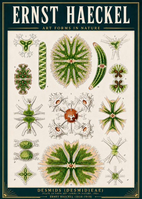 Ernst Haeckel Desmids (Desmidieae) No4 - Plakat