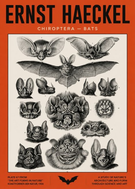 Ernst Haeckel Chiroptera Bats No5 - Plakat