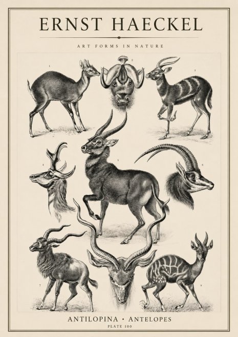 Ernst Haeckel Antelopes No4 - Plakat