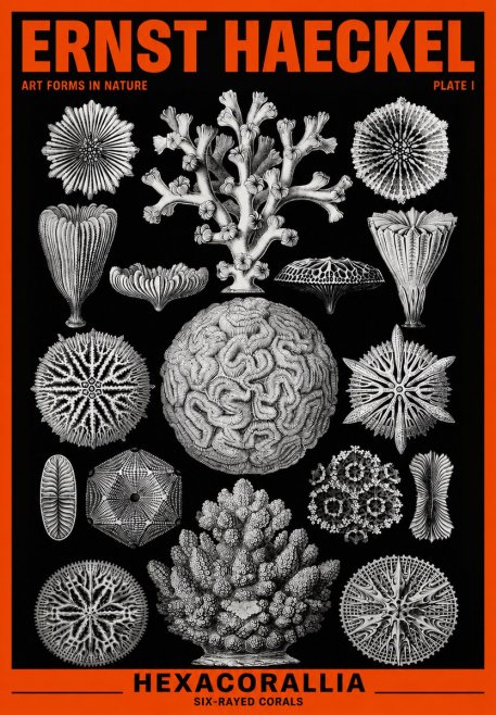Ernst Haeckel Hexacoralla – Six-rayed Corals No6 - Plakat