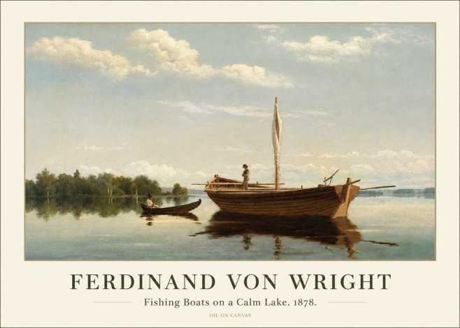 Ferdinand von Wright Fishing Boats on a Calm Lake. 1878. No1 - Plakat