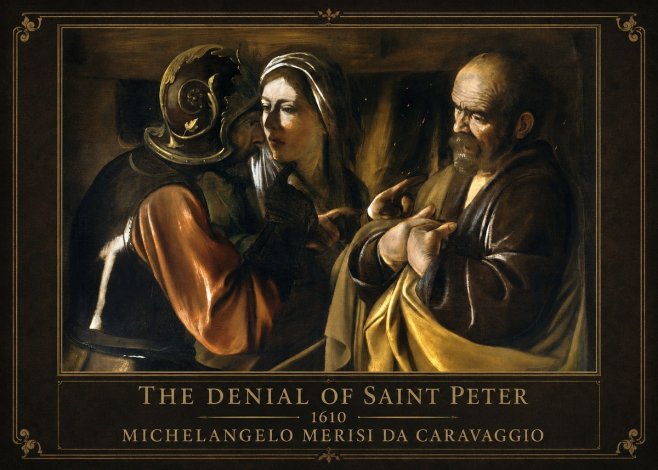 Michelangelo Merisi da Caravaggio The Denial of Saint Peter No1 - Plakat