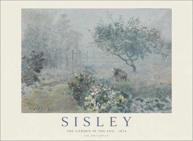 Sisley The Garden in the Fog No1 - Plakat