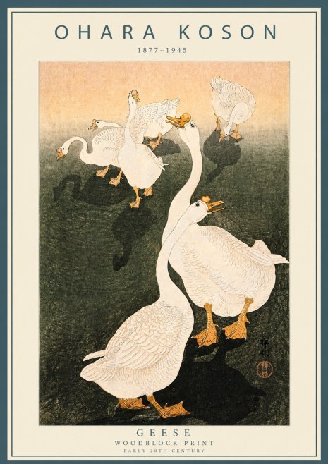 Ohara Koson Geese No3 - Plakat