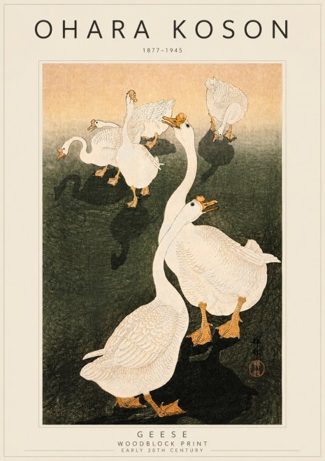 Ohara Koson Geese No4 - Plakat