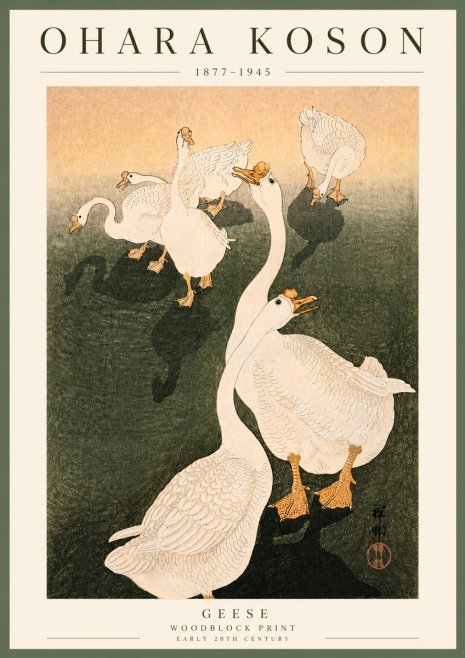 Ohara Koson Geese No6 - Plakat