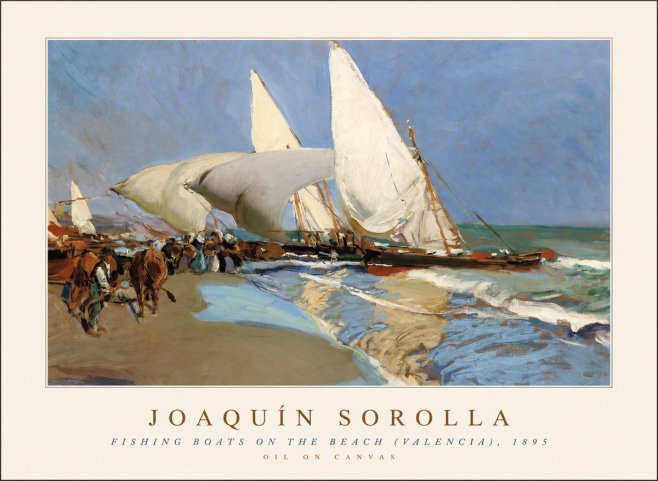 Sorolla Fishing Boats on the Beach (Valencia), 1895 No1 - Plakat