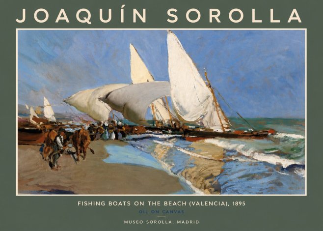 Sorolla Fishing Boats on the Beach (Valencia), 1895 No5 - Plakat