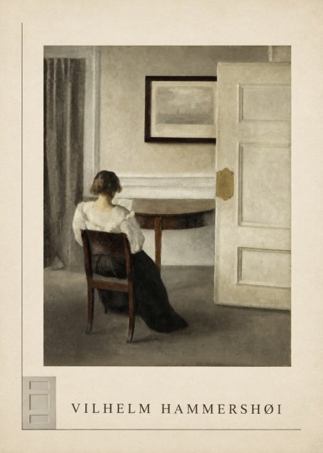 Vilhelm Hammershøi Interior with a Woman, Strandgade 30 No6 - Plakat