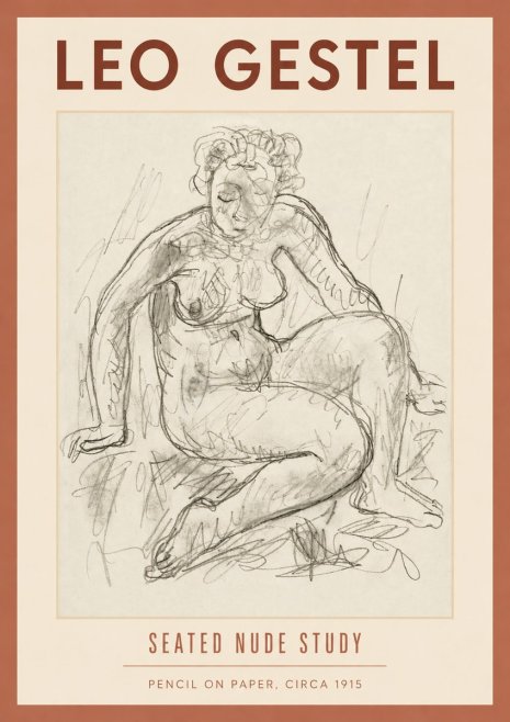 Leo Gestel Seated Nude Study No4 - Plakat