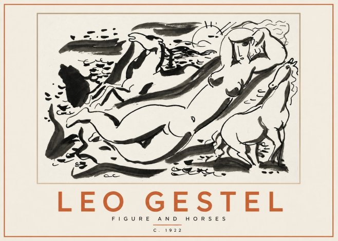 Leo Gestel Figure and Horses No2 - Plakat