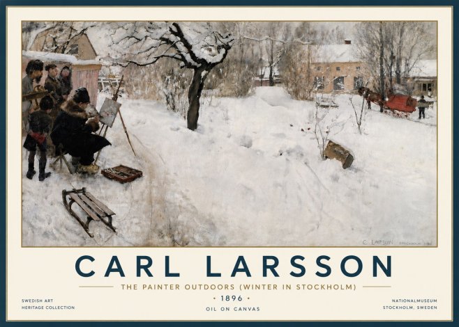 Carl Larsson The Painter Outdoors (Winter in Stockholm) No6 - Plakat