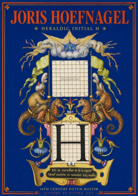 Joris Hoefnagel Heraldic Initial H No2 - Plakat