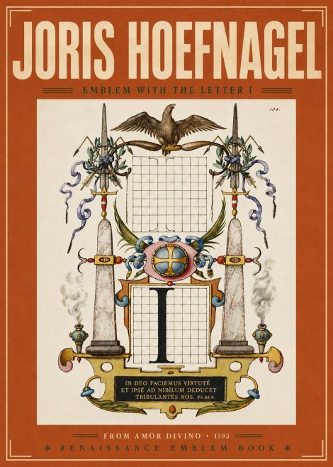 Joris Hoefnagel Ornamental Design with Dedicatory Inscription No6 - Plakat
