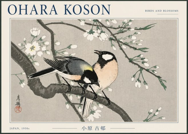 Ohara Koson Birds and Blossoms No5 - Plakat