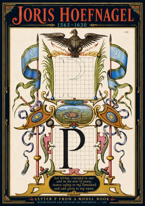 Joris Hoefnagel Letter P from a Model Book No5 - Plakat