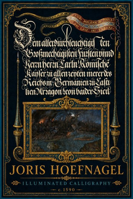 Joris Hoefnagel Illuminated Calligraphy No5 - Plakat