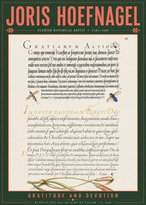 Joris Hoefnagel Thanksgiving to God • Institute for Botanical Studies No5 - Plakat