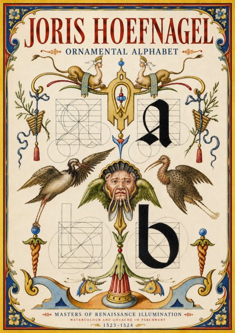 Joris Hoefnagel Ornamental Alphabet No6 - Plakat