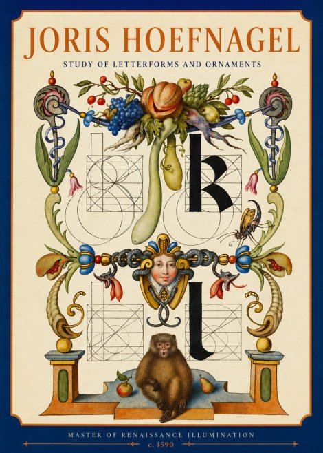 Joris Hoefnagel Study of Letterforms and Ornaments No2 - Plakat
