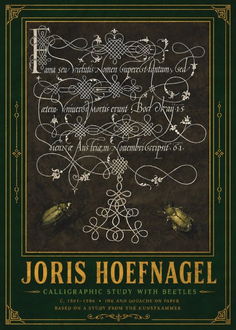 Joris Hoefnagel Calligraphic Study with Beetles No6 - Plakat