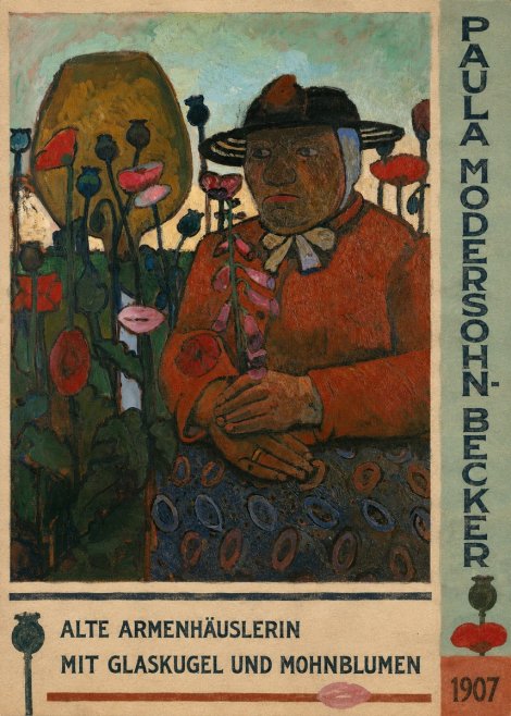 Paula Modersohn-Becker Alte Armenhäuslerin Mit Glaskugel Und Mohnblumen No2 - Plakat