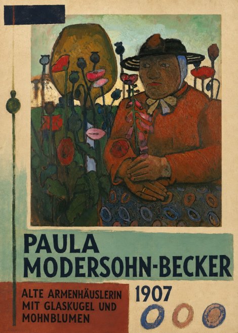 Paula Modersohn-Becker Alte Armenhäuslerin Mit Glaskugel Und Mohnblumen No6 - Plakat