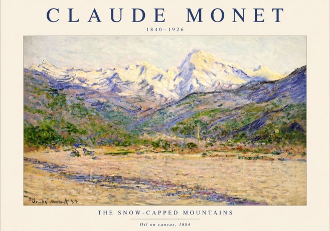 Monet The Snow-capped Mountains No3 - Plakat