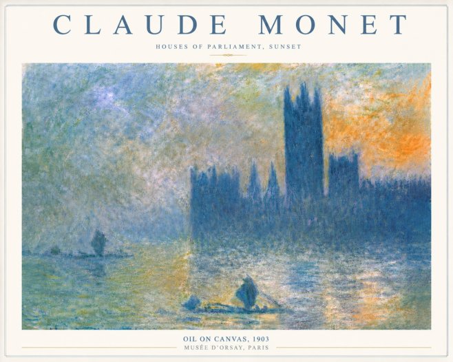 Monet Houses of Parliament, Sunset No6 - Plakat