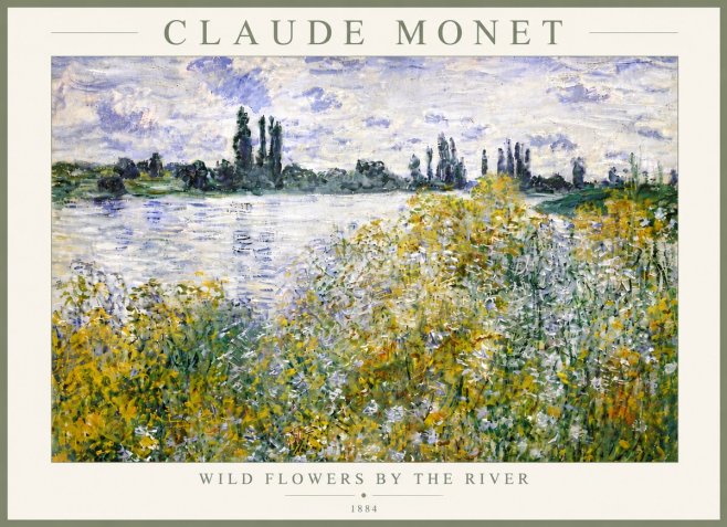 Monet Wild Flowers by the River No6 - Plakat