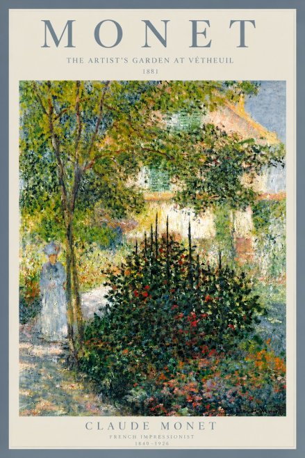Monet The Artist's Garden at Vétheuil II No4 - Plakat
