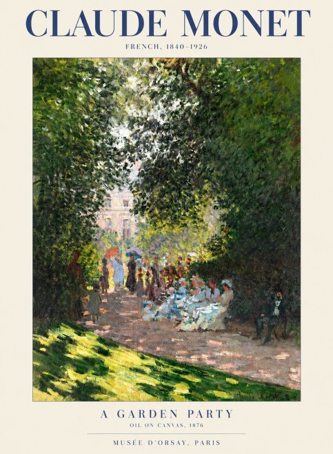 Monet A Garden Party No3 - Plakat