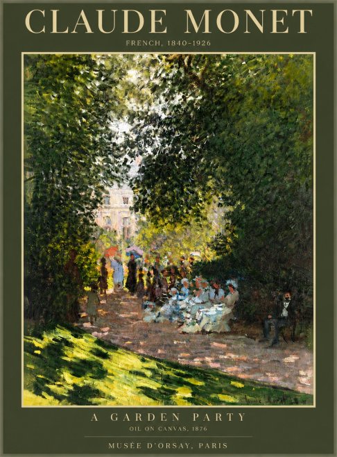 Monet A Garden Party No5 - Plakat