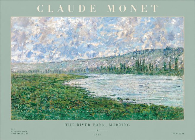 Monet The River Bank, Morning No3 - Plakat