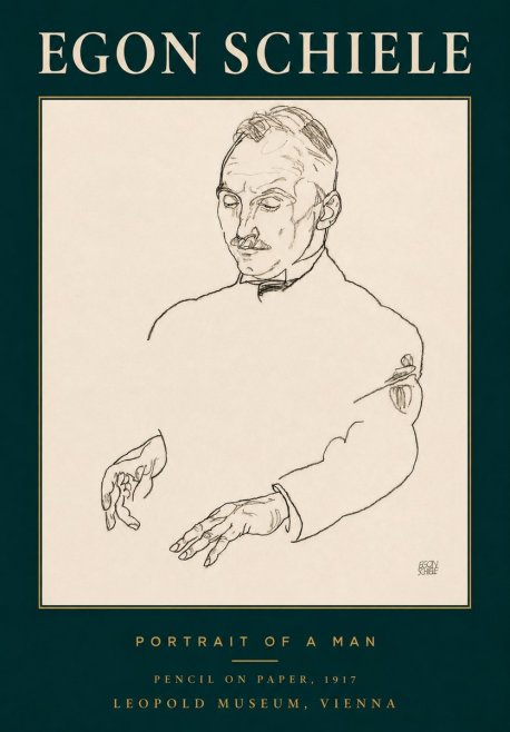 Schiele Portrait of a Man No3 - Plakat