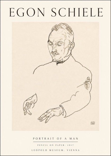 Schiele Portrait of a Man No4 - Plakat