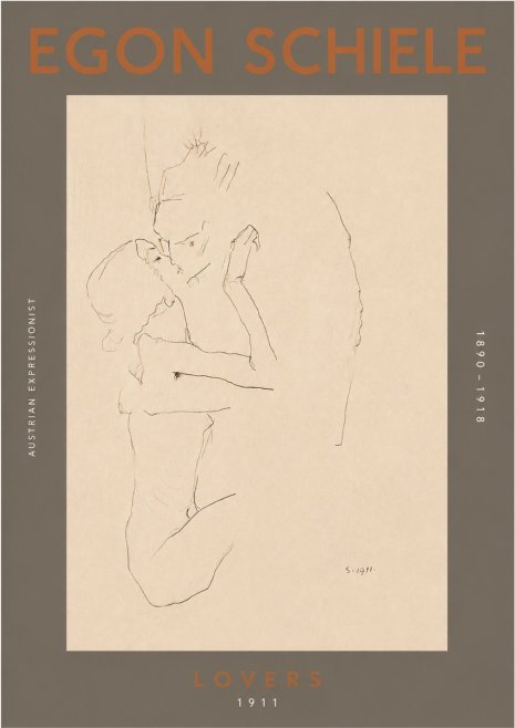 Schiele Lovers No4 - Plakat