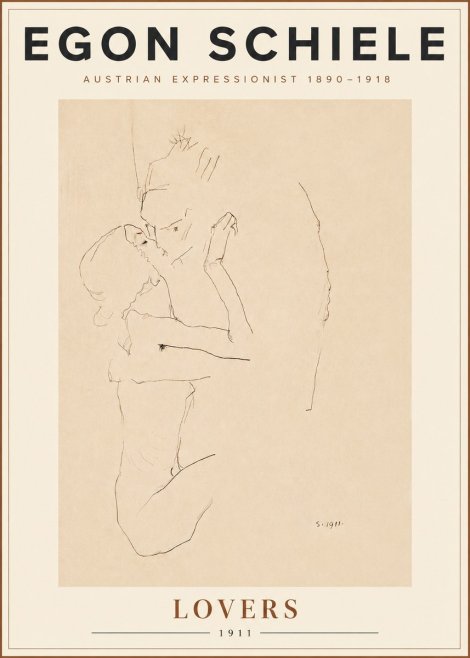Schiele Lovers No5 - Plakat