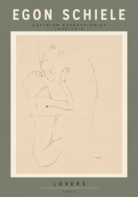 Schiele Lovers No6 - Plakat
