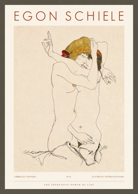 Schiele Embrace (Lovers) No2 - Plakat