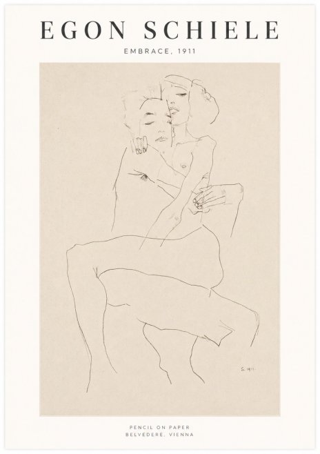 Schiele Embrace, 1911 No1 - Plakat