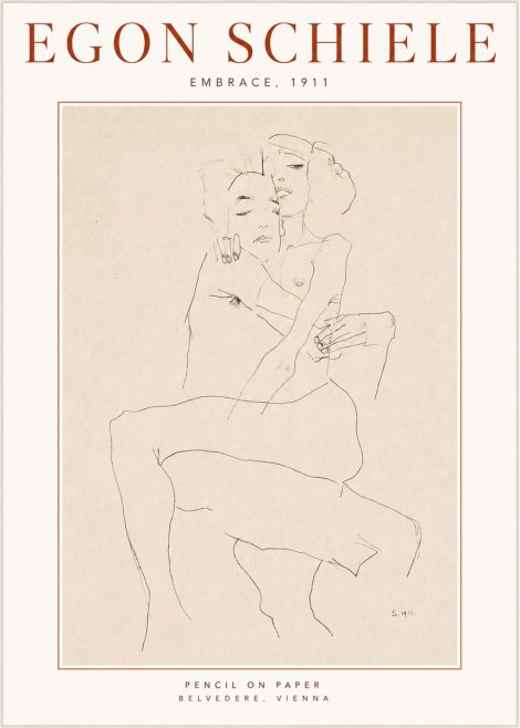 Schiele Embrace, 1911 No3 - Plakat