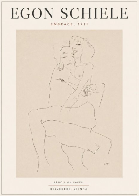 Schiele Embrace, 1911 No5 - Plakat