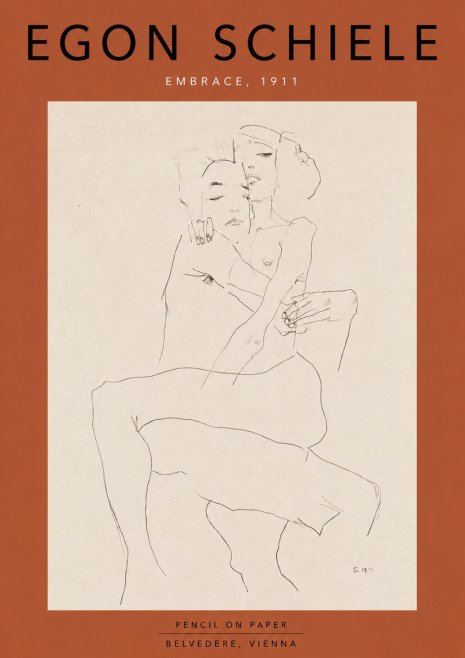Schiele Embrace, 1911 No6 - Plakat
